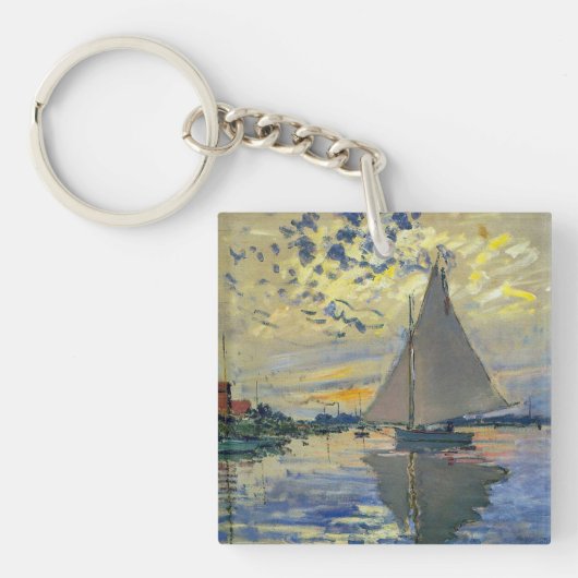 Claude Monet - Sailboot in Le Petit-Gennevilliers Sleutelhanger (Voorkant)