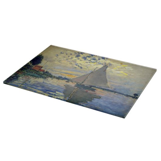 Claude Monet - Sailboot in Le Petit-Gennevilliers Snijplank (Hoek)