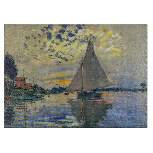 Claude Monet - Sailboot in Le Petit-Gennevilliers Snijplank (Voorkant)