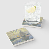 Claude Monet - Sailboot in Le Petit-Gennevilliers Stenen Onderzetter (Zijkant)