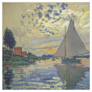 Claude Monet - Sailboot in Le Petit-Gennevilliers Stof