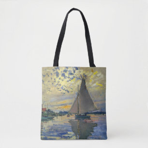 Claude Monet - Sailboot in Le Petit-Gennevilliers Tote Bag