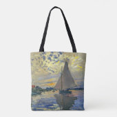 Claude Monet - Sailboot in Le Petit-Gennevilliers Tote Bag (Achterkant)
