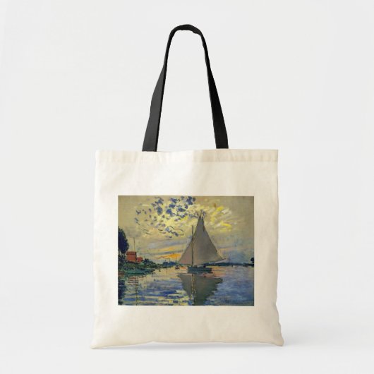 Claude Monet - Sailboot in Le Petit-Gennevilliers Tote Bag (Voorkant)