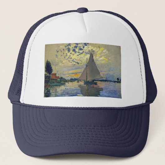 Claude Monet - Sailboot in Le Petit-Gennevilliers Trucker Pet (Voorkant)