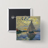 Claude Monet - Sailboot in Le Petit-Gennevilliers Vierkante Button 5,1 Cm (Voorkant /achterkant)