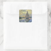 Claude Monet - Sailboot in Le Petit-Gennevilliers Vierkante Sticker (Tas)