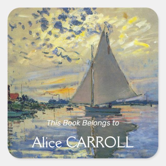 Claude Monet - Sailboot in Le Petit-Gennevilliers Vierkante Sticker (Voorkant)