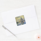 Claude Monet - Sailboot in Le Petit-Gennevilliers Vierkante Sticker (Envelop)