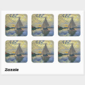 Claude Monet - Sailboot in Le Petit-Gennevilliers Vierkante Sticker (Vel)