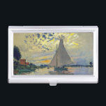 Claude Monet - Sailboot in Le Petit-Gennevilliers Visitekaarthouder<br><div class="desc">Zeilboot van Le Petit-Gennevilliers / Voilier au Petit-Gennevilliers - Claude Monet,  1874</div>