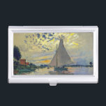 Claude Monet - Sailboot in Le Petit-Gennevilliers Visitekaarthouder<br><div class="desc">Zeilboot van Le Petit-Gennevilliers / Voilier au Petit-Gennevilliers - Claude Monet,  1874</div>