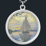Claude Monet - Sailboot in Le Petit-Gennevilliers Zilver Vergulden Ketting<br><div class="desc">Zeilboot van Le Petit-Gennevilliers / Voilier au Petit-Gennevilliers - Claude Monet,  1874</div>