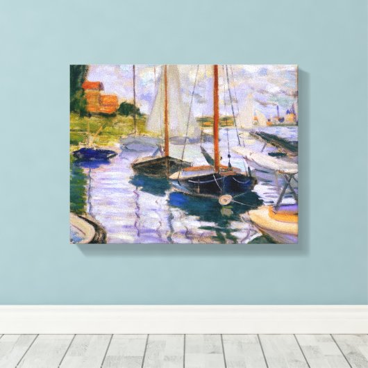 Claude Monet - Sailboten op de Seine Canvas Afdruk (Insitu (Houten vloer))