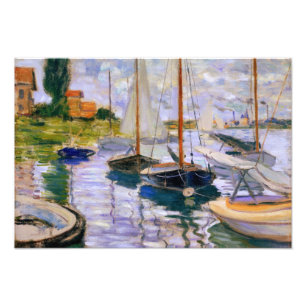Claude Monet - Sailboten op de Seine Foto Afdruk