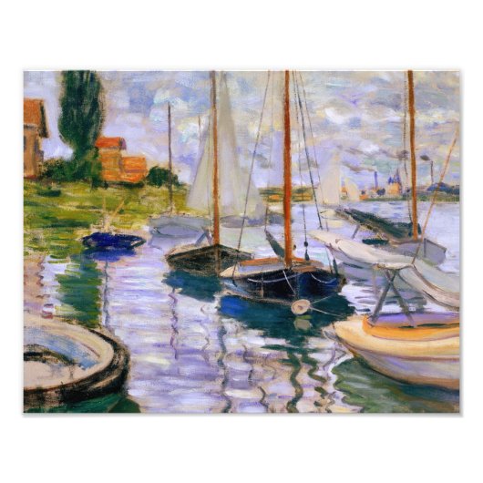 Claude Monet - Sailboten op de Seine Foto Afdruk (Voorkant)