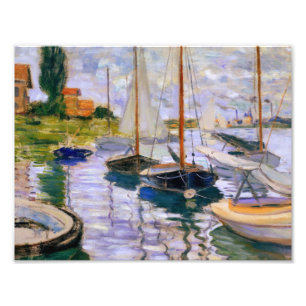 Claude Monet - Sailboten op de Seine Foto Afdruk