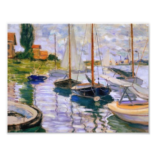 Claude Monet - Sailboten op de Seine Foto Afdruk (Voorkant)
