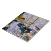 Claude Monet - Sailboten op de Seine Tegeltje (Zijkant)