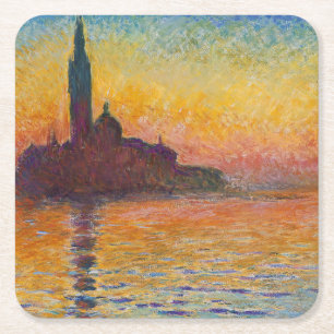 Claude Monet - San Giorgio Maggiore bij schemering Kartonnen Onderzetters