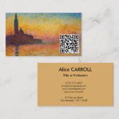 Claude Monet - San Giorgio Maggiore Dusk - QR-code Visitekaartje (Voorkant / Achterkant)