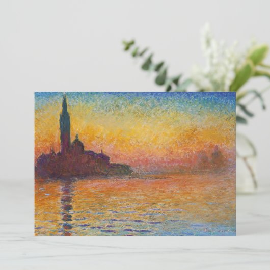 Claude Monet - San Giorgio Maggiore in de schemeri Bedankkaart (Staand voorkant)
