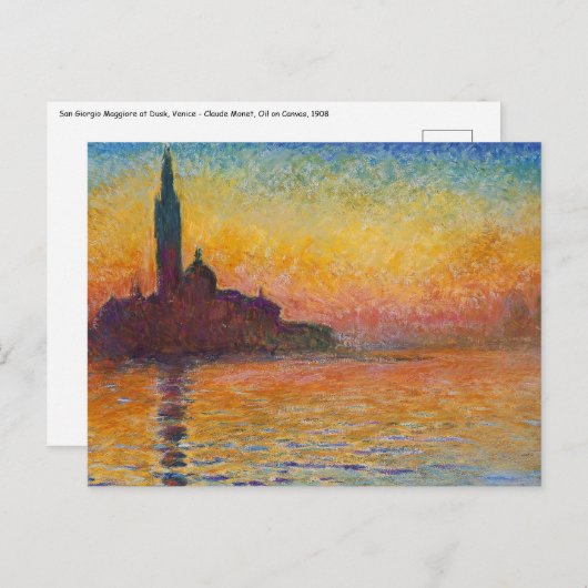 Claude Monet - San Giorgio Maggiore in Dusk Briefkaart (Voorkant / Achterkant)