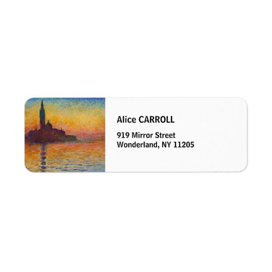 Claude Monet - San Giorgio Maggiore in Dusk Etiket (Voorkant)