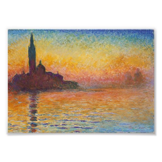 Claude Monet - San Giorgio Maggiore in Dusk Foto Afdruk (Voorkant)