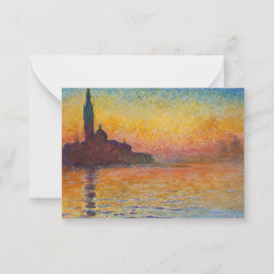 Claude Monet - San Giorgio Maggiore in Dusk Notitiekaartje