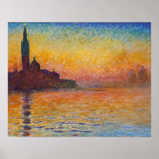 Claude Monet - San Giorgio Maggiore in Dusk Poster (Voorkant)