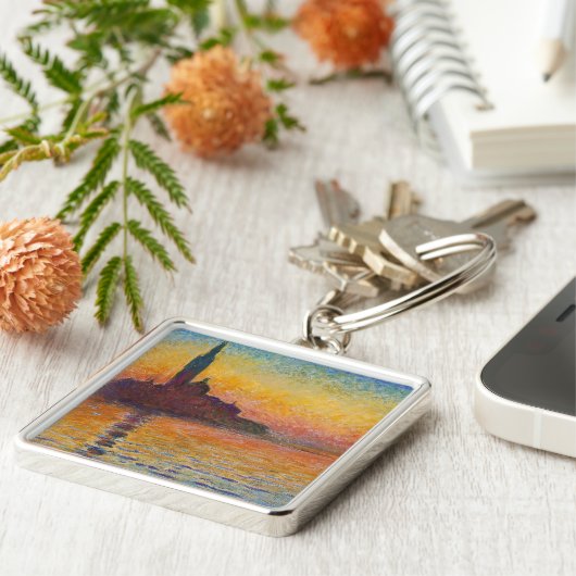 Claude Monet - San Giorgio Maggiore in Dusk Sleutelhanger (Zijkant)