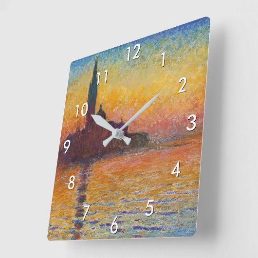 Claude Monet - San Giorgio Maggiore in Dusk Vierkante Klok (Hoek)