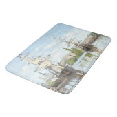 Claude Monet. Schepen die op de zegen in Rouen rij Badmat (Gekanteld)