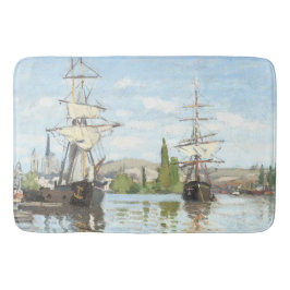 Claude Monet. Schepen die op de zegen in Rouen rij Badmat