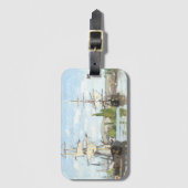 Claude Monet. Schepen die op de zegen in Rouen rij Bagagelabel (Voorkant (verticaal))