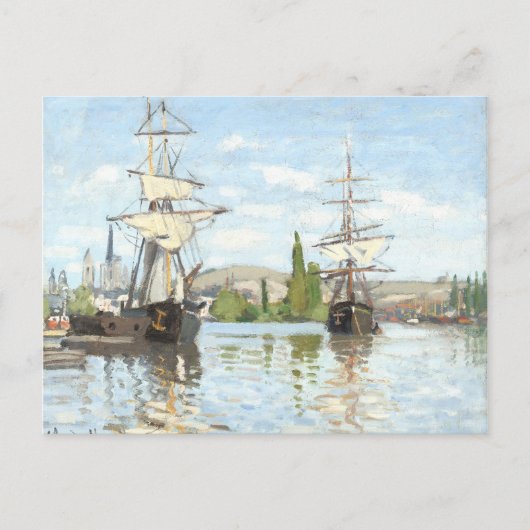 Claude Monet. Schepen die op de zegen in Rouen rij Briefkaart (Voorkant)