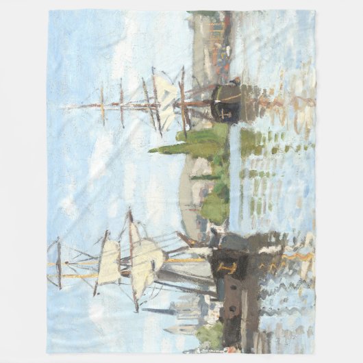 Claude Monet. Schepen die op de zegen in Rouen rij Fleece Deken (Voorkant)