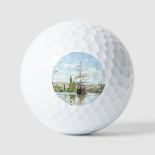 Claude Monet. Schepen die op de zegen in Rouen rij Golfballen
