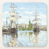 Claude Monet. Schepen die op de zegen in Rouen rij Kartonnen Onderzetters (Voorkant)