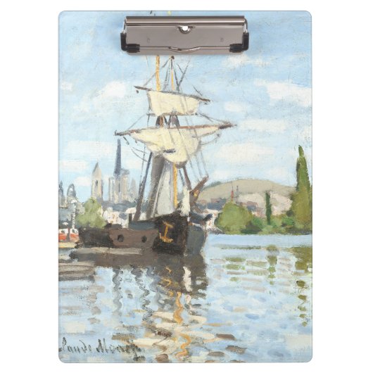 Claude Monet. Schepen die op de zegen in Rouen rij Klembord (Voorkant)