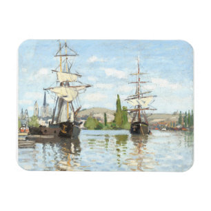 Claude Monet. Schepen die op de zegen in Rouen rij Magneet