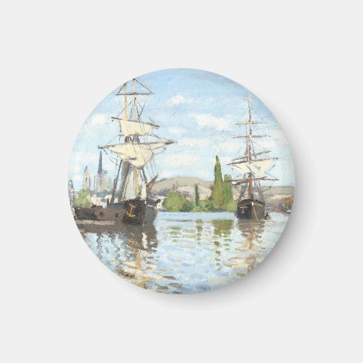 Claude Monet. Schepen die op de zegen in Rouen rij Magneet (Voorkant)