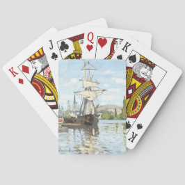 Claude Monet. Schepen die op de zegen in Rouen rij Pokerkaarten