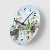 Claude Monet. Schepen die op de zegen in Rouen rij Ronde Klok (Hoek)