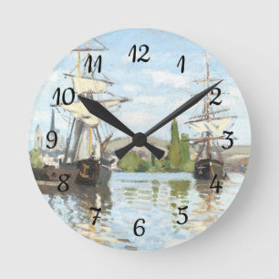 Claude Monet. Schepen die op de zegen in Rouen rij Ronde Klok