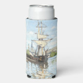 Claude Monet. Schepen die op de zegen in Rouen rij Seltzer Blikjeskoeler (Seltzer Voorkant)