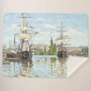Claude Monet. Schepen die op de zegen in Rouen rij Sherpa Deken