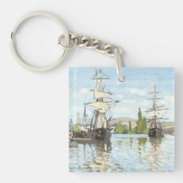 Claude Monet. Schepen die op de zegen in Rouen rij Sleutelhanger