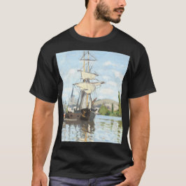 Claude Monet. Schepen die op de zegen in Rouen rij T-shirt